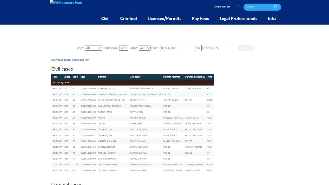 Daily Docket - Norfolk Circuit Court Clerk’s Office