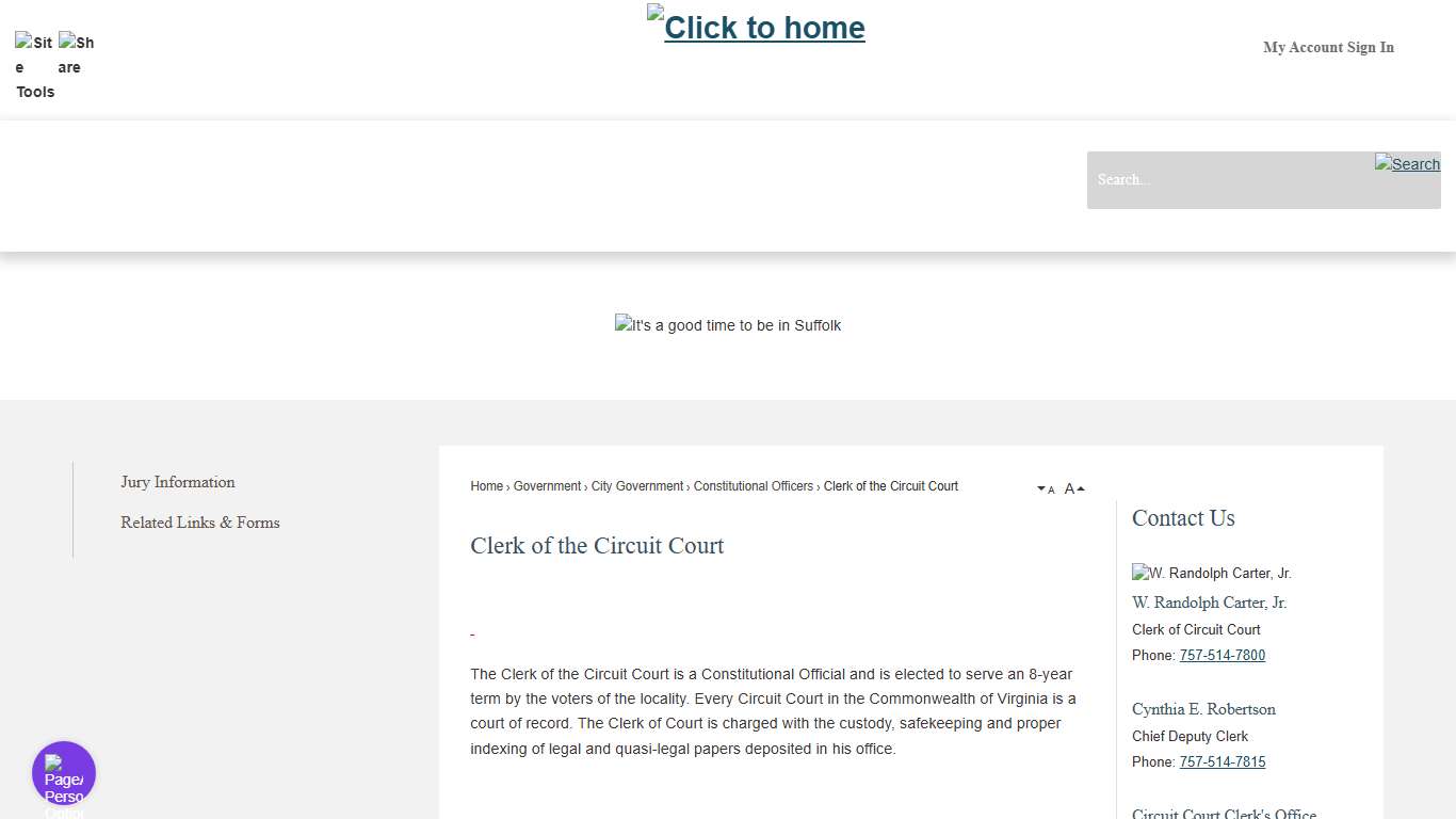 Clerk of the Circuit Court | Suffolk, VA