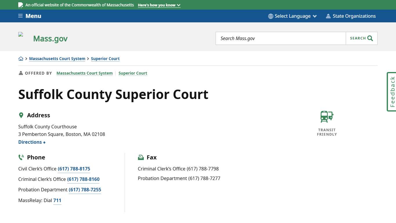 Suffolk County Superior Court | Mass.gov